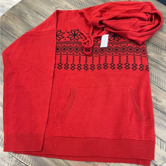 New York & Co, Long sleeve hoodie sweater, XXL, winter print, 100% acrylic - Picture 4 of 4